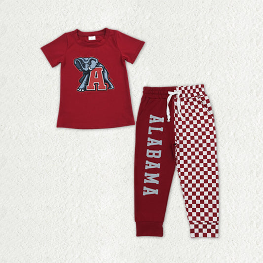 Baby Boys Vinyl Alabama Shirt Top Pockets Joggers Team Clothes Sets