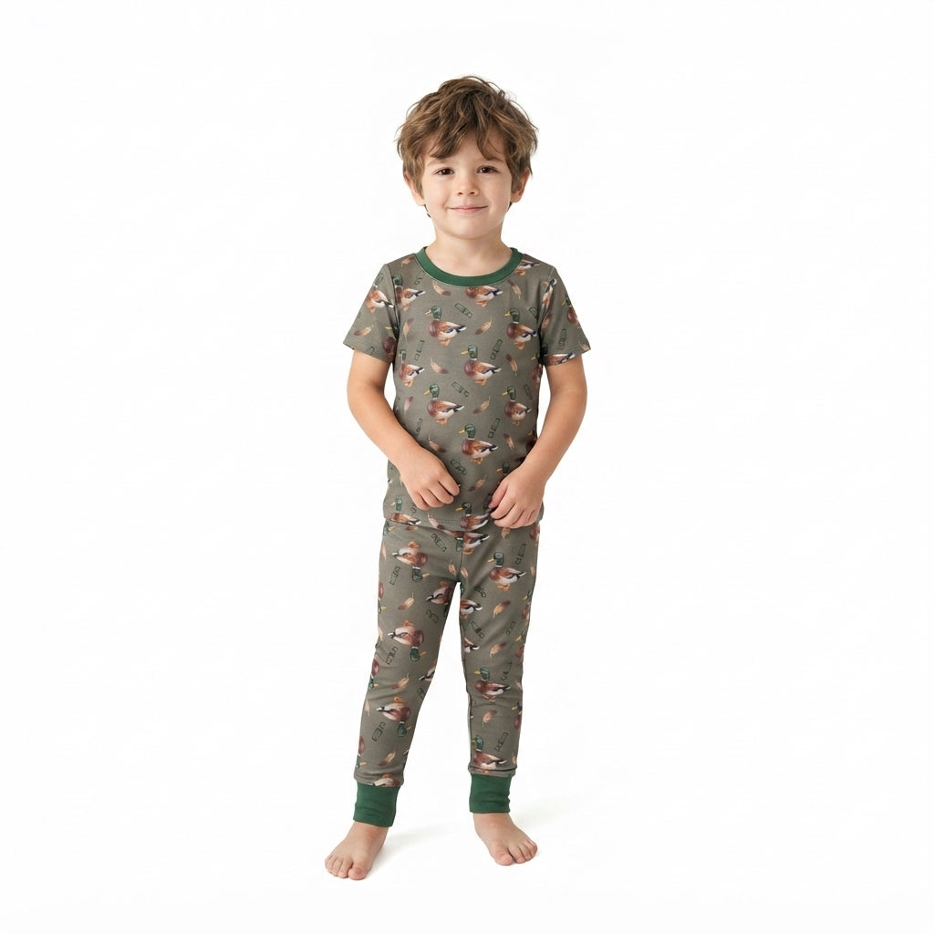 Baby Boys Green Ducks Calls Top Pockets Joggers Hunting Clothes Set