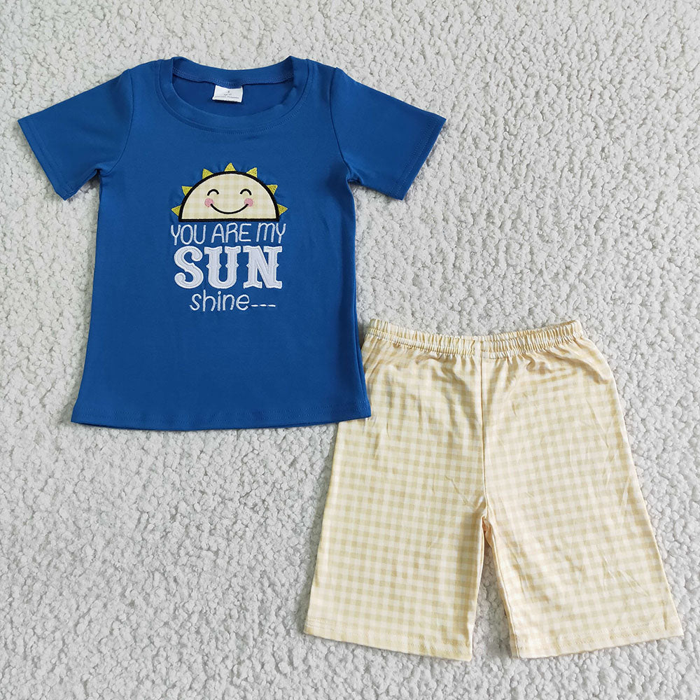 Sibling Embroidery You are my sunshine Girls Boys Rompers Clothes Sets