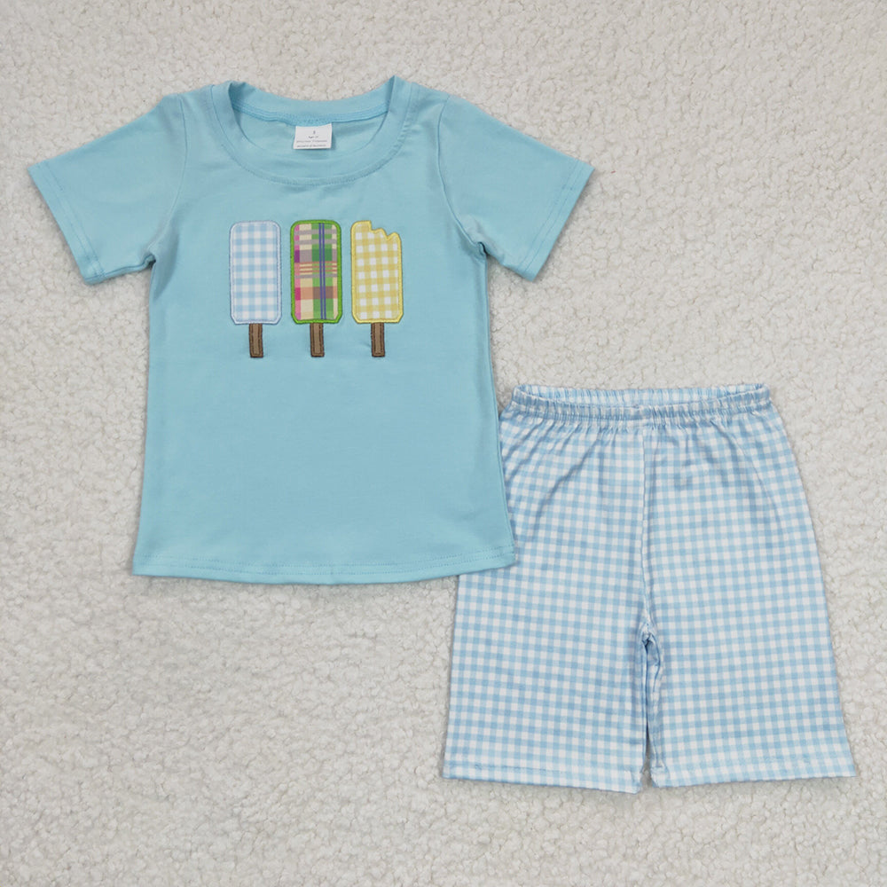 Sibling Boys Baby Girls Summer Popsicle Shorts Sets