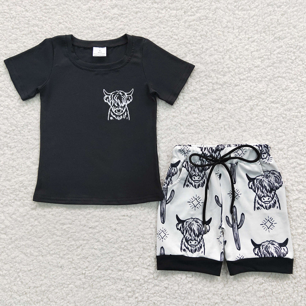 Sibling Brothers Baby Boys Cowboy Western Summer Shorts Sets