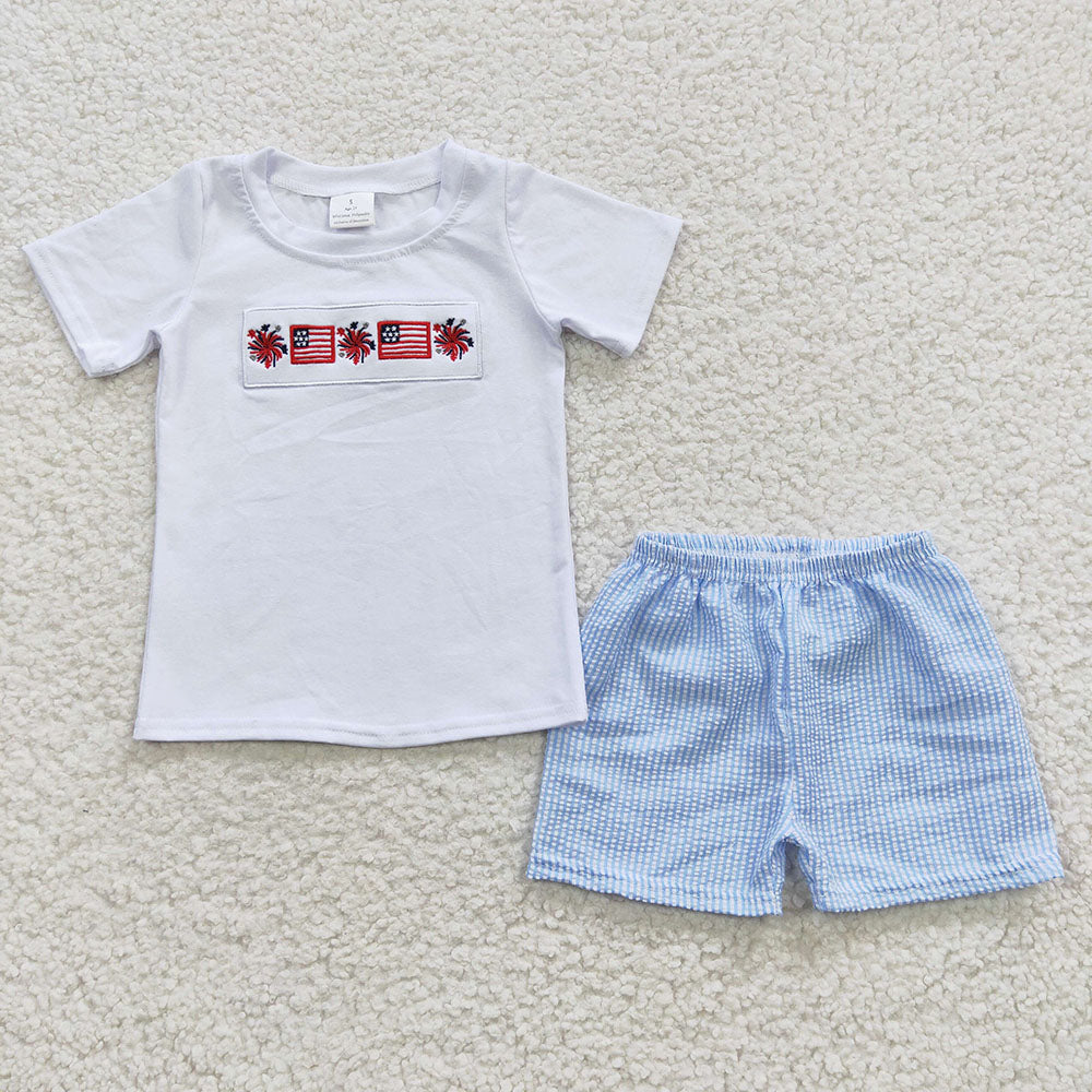 Sibling Baby Boys July 4th Summer Shorts Outfits