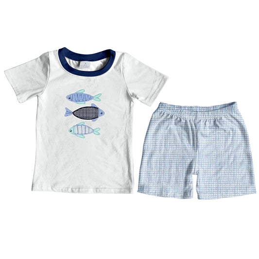 Baby Boys Summer Three Fish Shirt Shorts Clothing Sets preorder