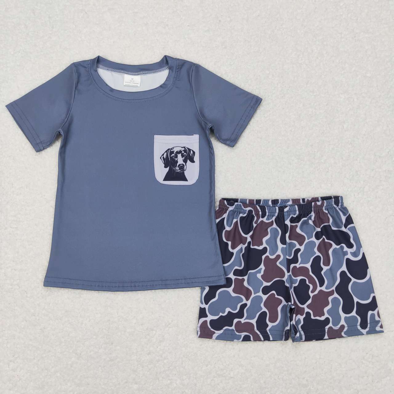 USA Shop Baby Boys Camo Dog Pocket Shirt Shorts Clothes Sets