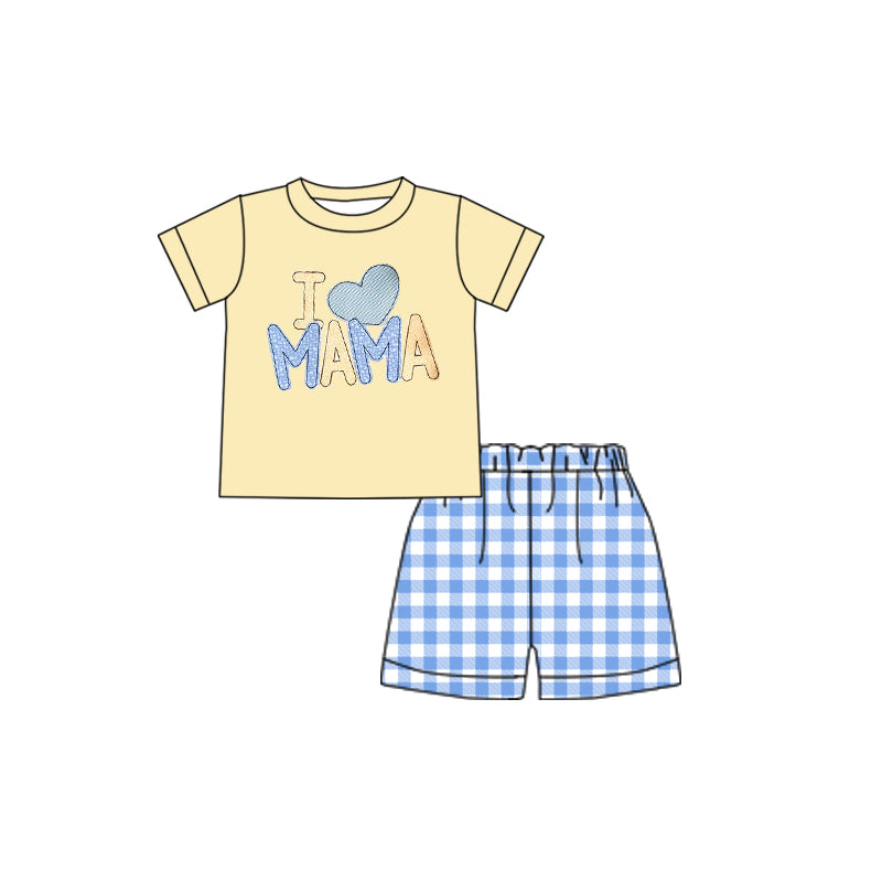 Baby Boys I Love Mama Shirt Top Shorts Clothes Sets preorder