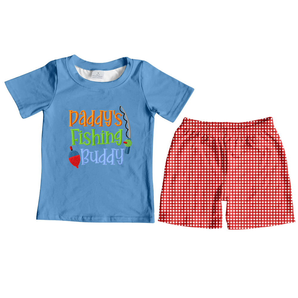 Baby Boys Daddy's Fishing Buddy Tops Shorts Clothes Sets preorder