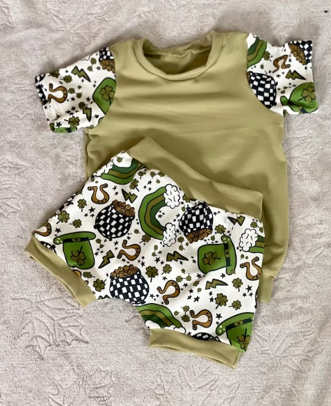 Baby Boys Green St Patrick Day Shirt Rainbow Shorts Clothes Sets preorder