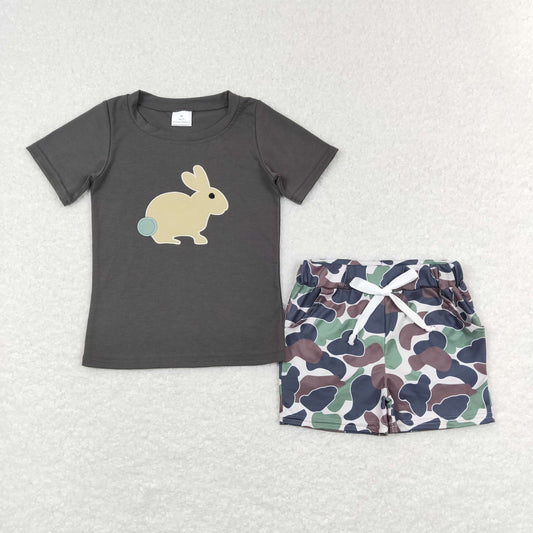 Baby Boys Easter Rabbit Tee Shirts Tops Green Camo Shorts Clothing Sets