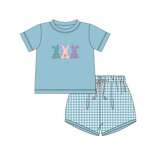 Baby Boys Purple Easter Rabbit Tee Tops Shorts Outfits Clothes Sets Preorder