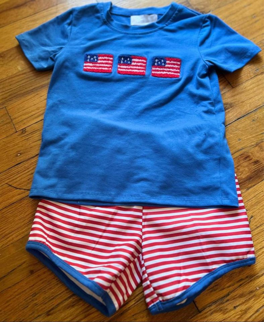 Baby Boys 4th Of July Flag Tops Shorts Outfits Clothes Sets Preorder