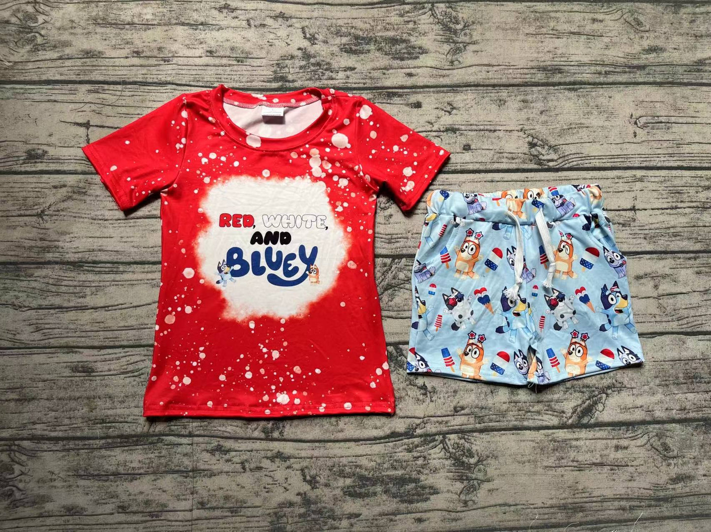 Baby Boys 4th Of July Red Dog Shirts Shorts Clothes Sets