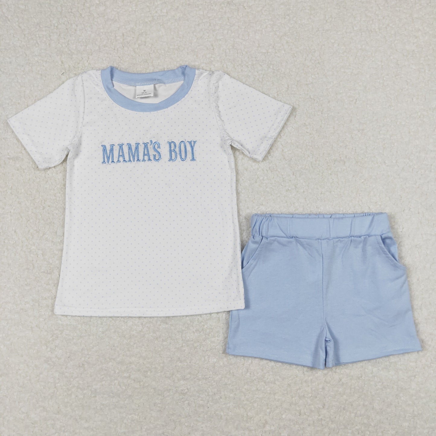 Sibling Baby Boys Mama's Boy Checkered Polka Dots Tops Shorts Clothes Sets