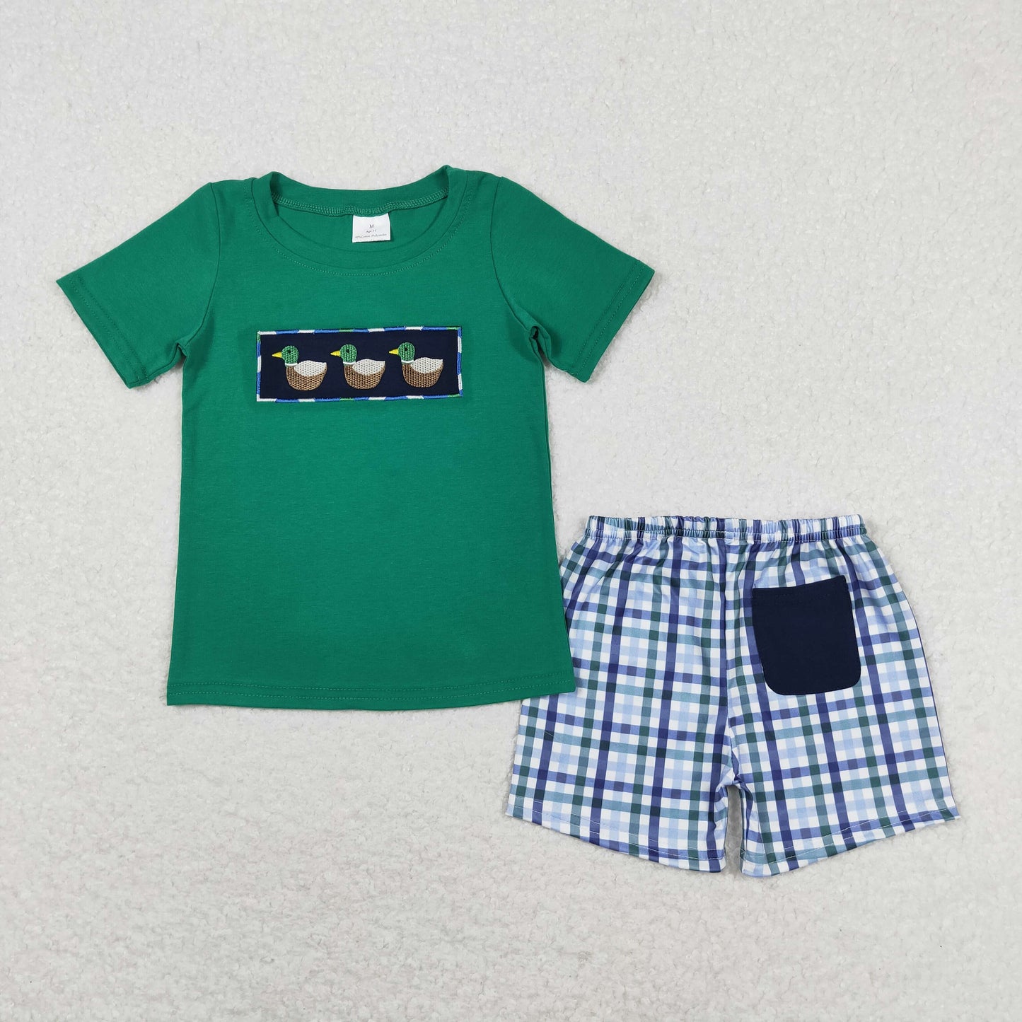 Sibling Baby Boys Embroidery Ducks Top Shorts Hunting Clothes Sets