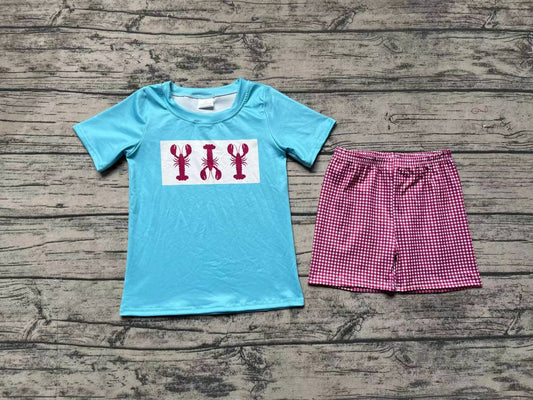 Baby Boys Crawfish Short Sleeve Tee Shirt Shorts Clothes Sets