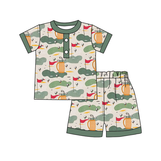 Baby Boys Golf Green Shirt Summer Shorts Pajamas Clothes Sets preorder