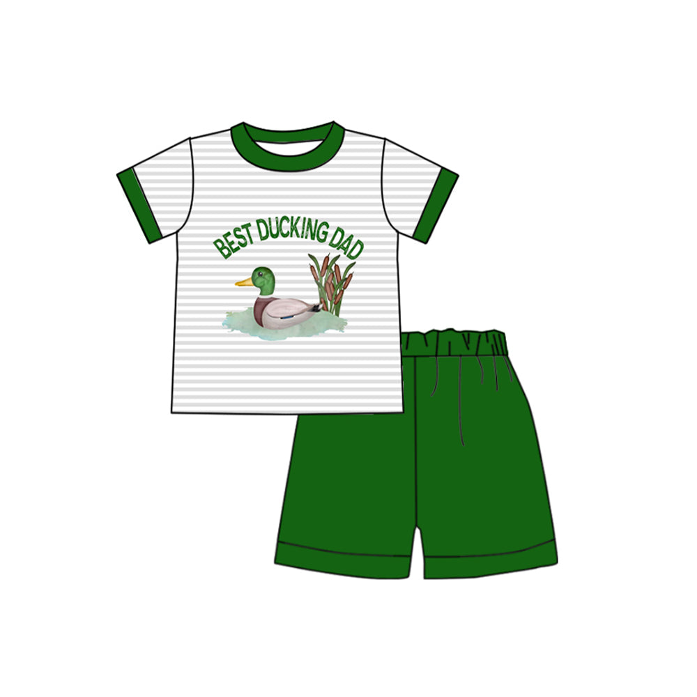 Baby Boys Duck Dad Shirt Green Shorts Clothes Sets preorder