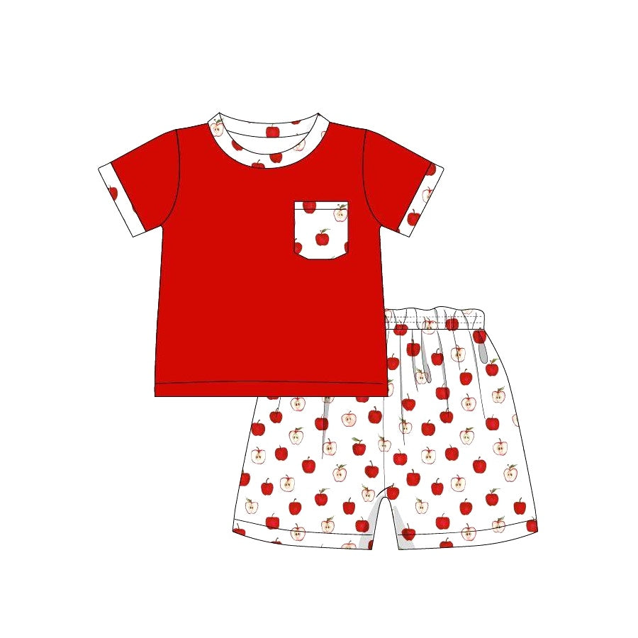 Baby Boys Red Pocket Shirt Watermelon Shorts Clothes Sets Preorder