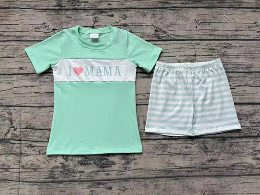 Baby Boys I Love Mama Short Sleeve Tee Shirts Tops Shorts Clothes Sets