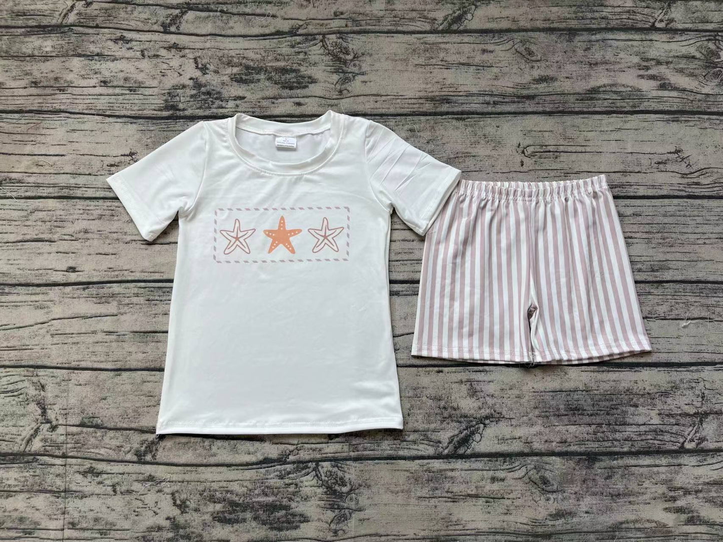 Baby Boys Stars Tee Shirts Tops Khaki Shorts Clothes Sets