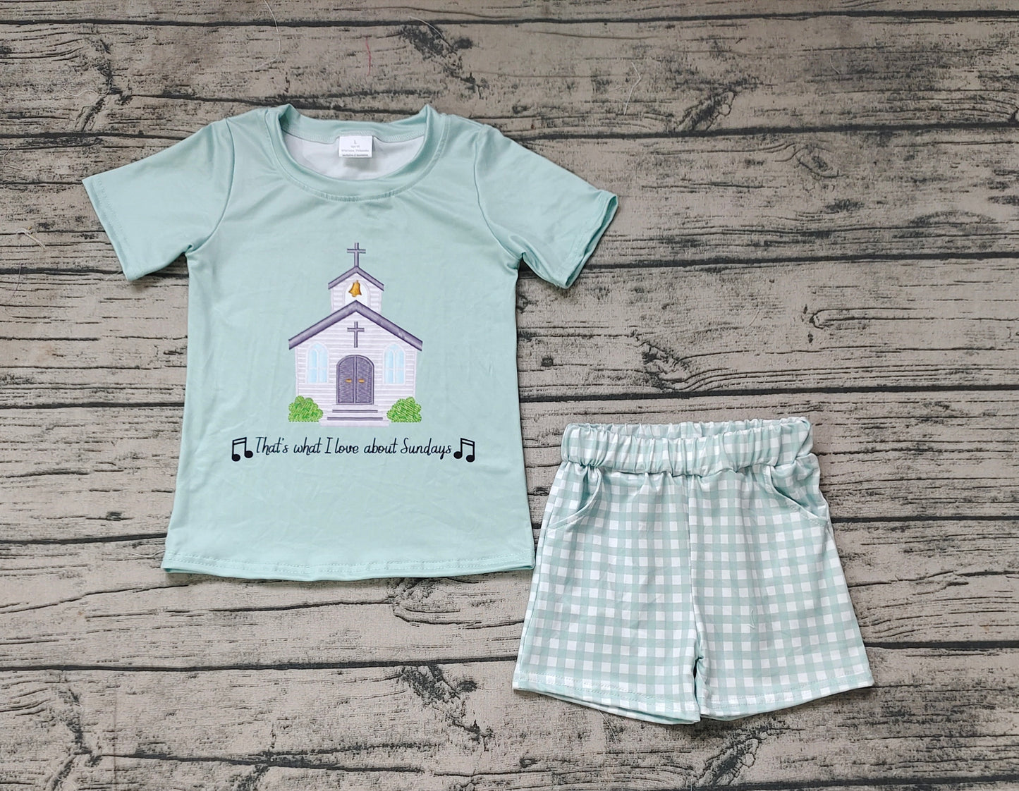 Baby Boys Church Shirt Top Checkered Pockets Shorts Clothes Sets
