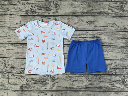 Baby Boys Summer Baseball Top Shorts Clothes Sets