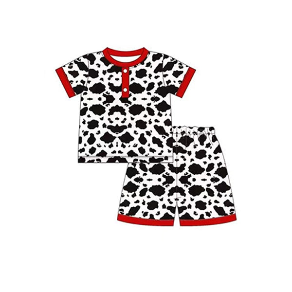 Baby Boys Cow Print Shirt Shorts Pajamas Clothes Sets Preorder