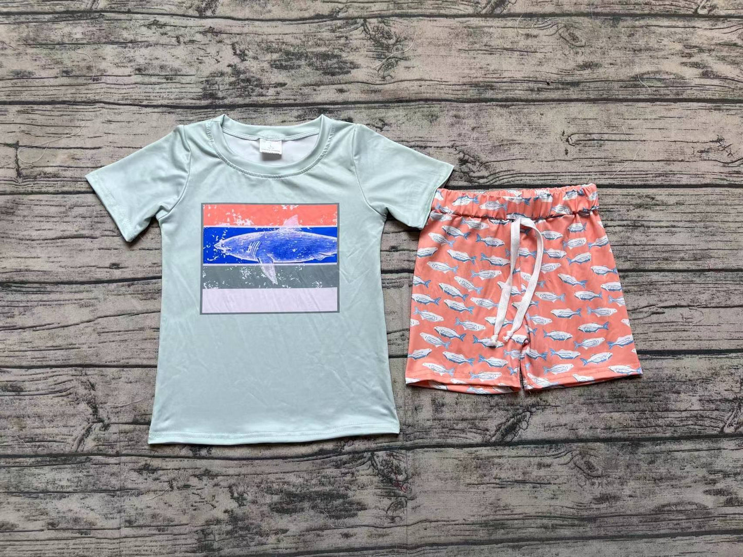 Baby Boys Shark Short Sleeve Tee Shirts Tops Shorts Clothes Sets