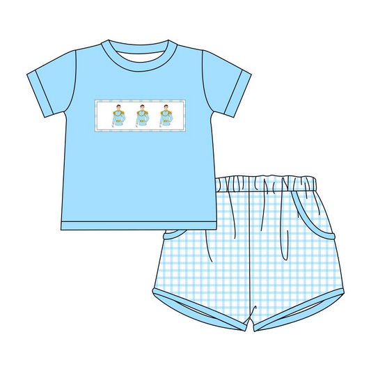 Baby Boys Prince Tee Shirts Tops Checkered Shorts Clothes Sets Preorder