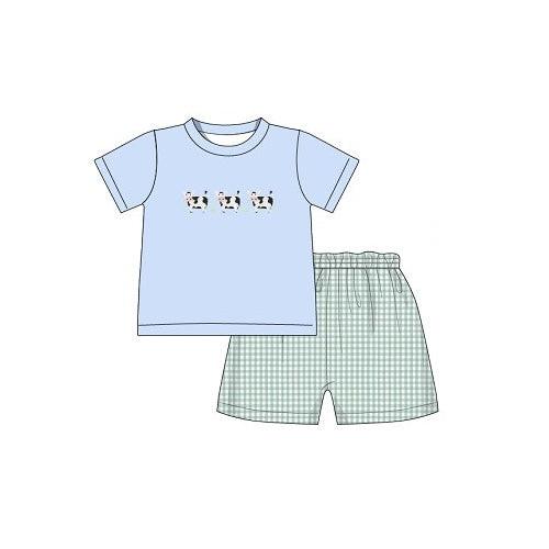 Baby Boys Cows Western Shirt Shorts Clothes Sets Preorder