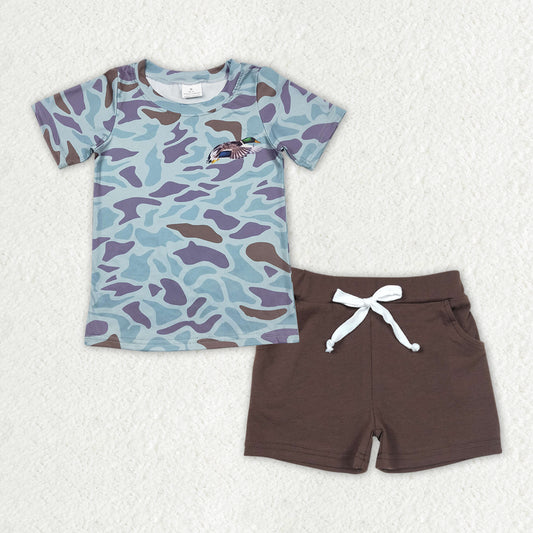 Baby Boys Camo Duck Short Sleeve Tee Shirt Summer Shorts Outfits Clothes Sets