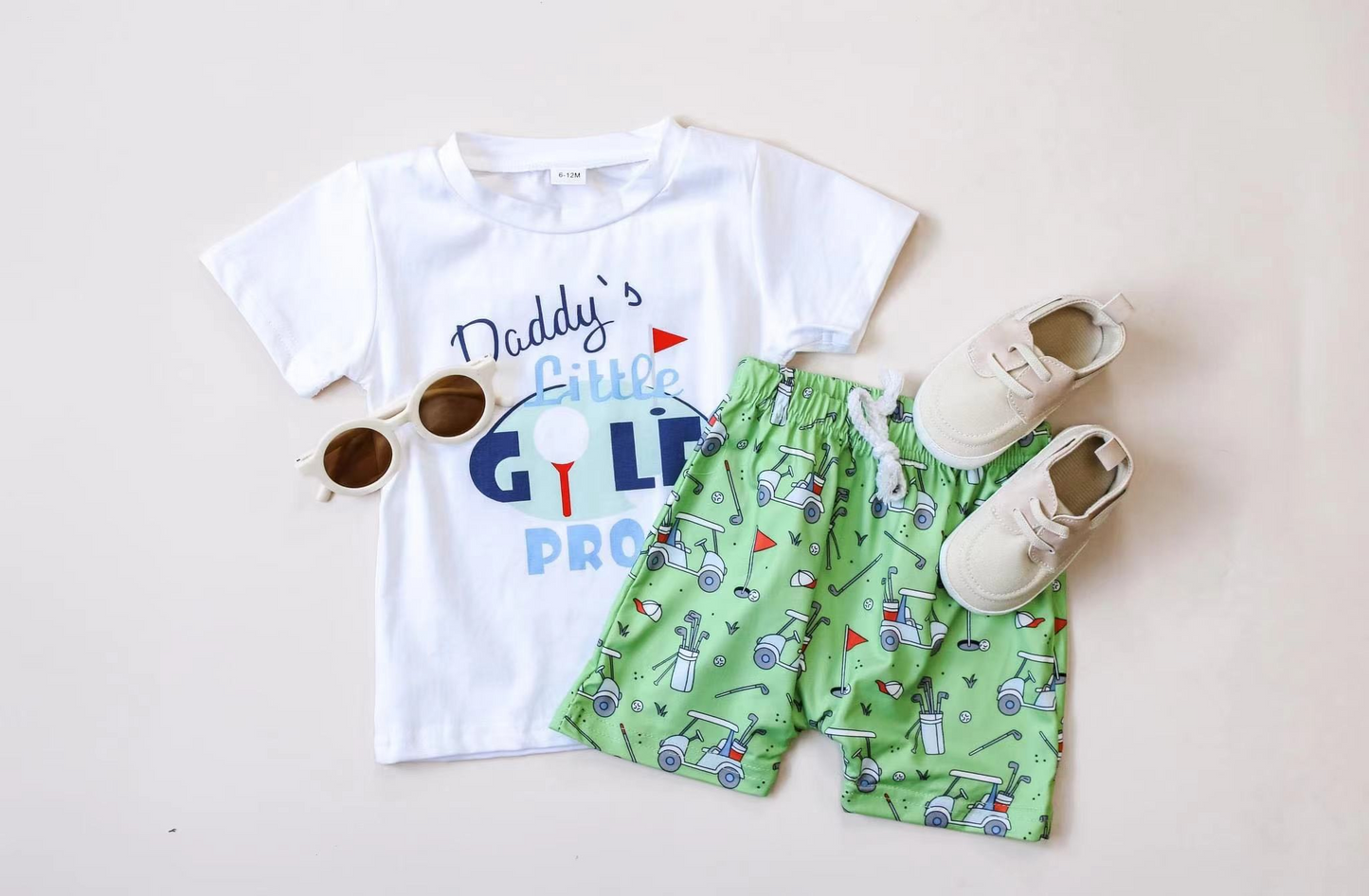 Baby Boys Daddy's Little Golf Bro Short Sleeve Shirts Tops Shorts Clothes Sets Preorder
