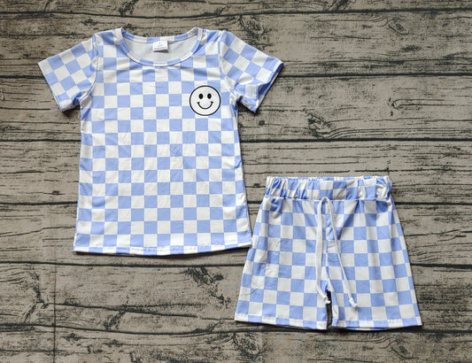 Baby Boys Short Sleeve Blue Smile Top Shorts Clothes Sets