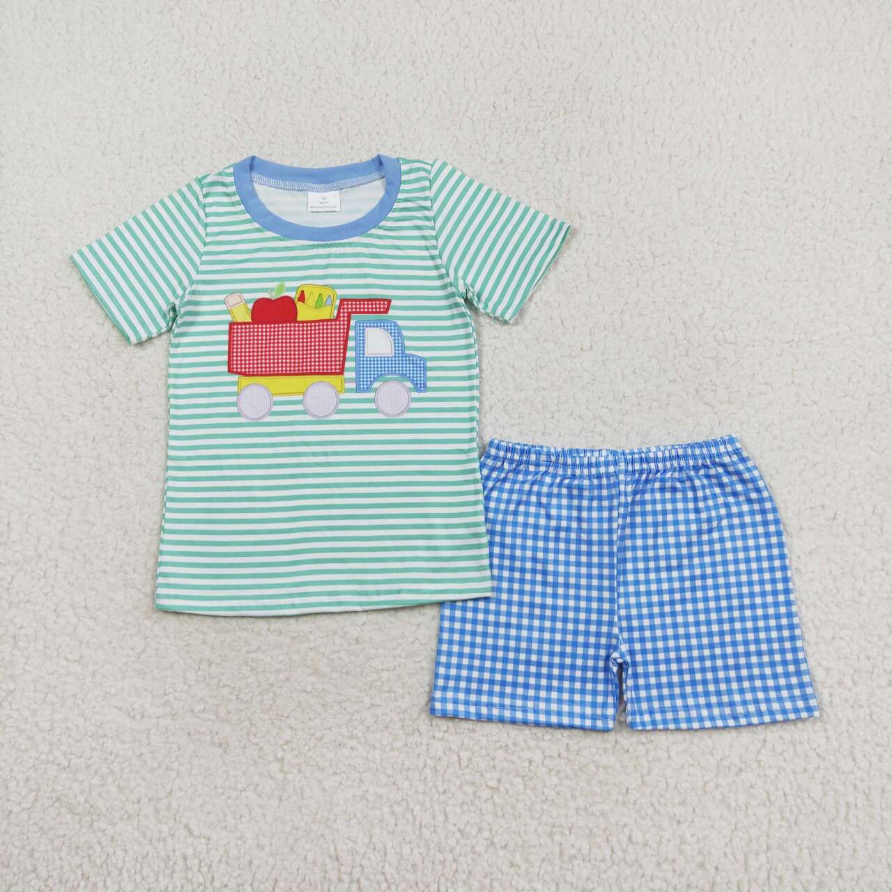 Sibling Baby Boys Short Sleeve Embroidery Pencils Top Short Back to School Clothes Sets