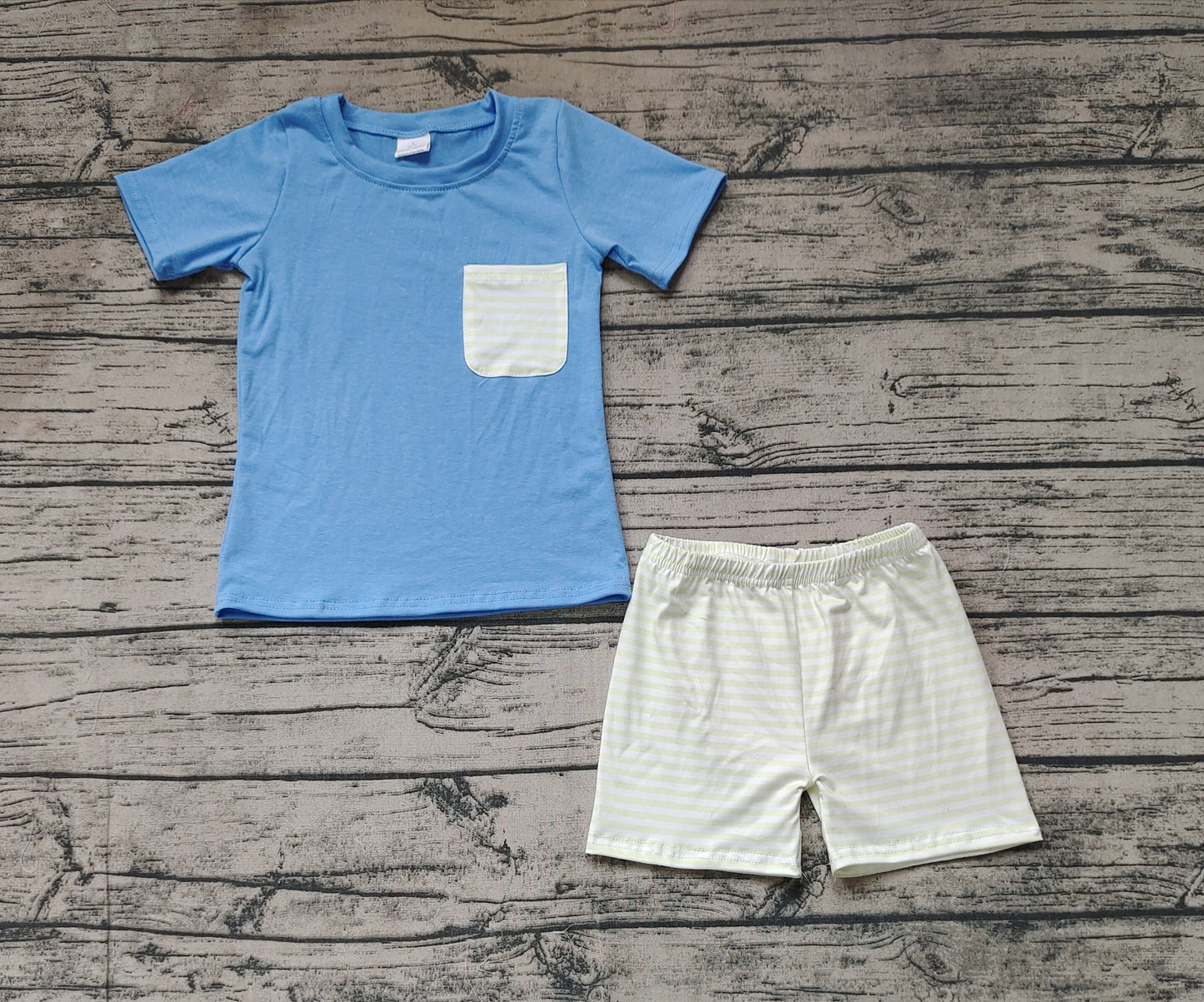 Baby Boys Blue Pocket Tops Shorts Outfits Clothes Sets