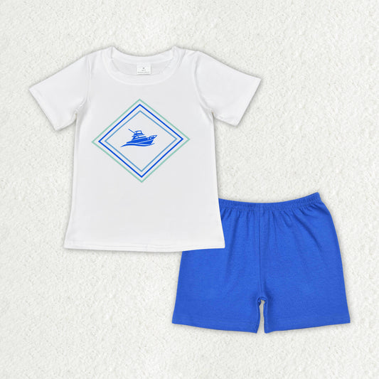 Baby Boys Ship White Shirt Shorts Clothes Sets