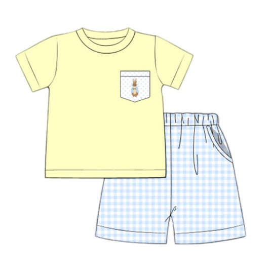 Baby Boys Easter Bunny Tee Pocket Shirts Shorts Clothes Sets Preorder