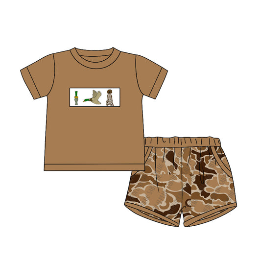 Baby Boys Duck Call Dog Camo Shirts Shorts Clothes Sets Preorder