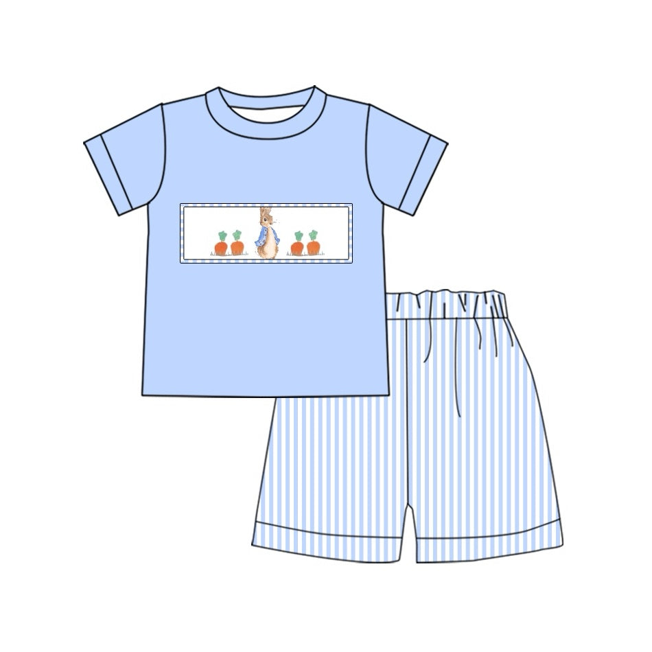 Baby Boys Rabbit Carrots Shirt Stripes Shorts Clothes Sets Preorder