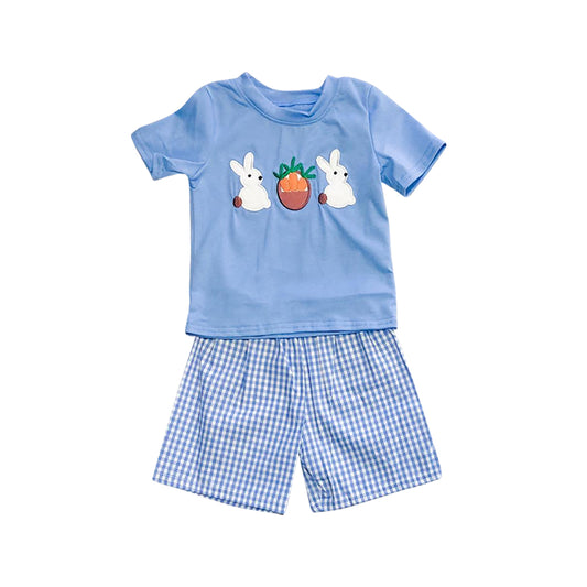 Baby Boys Blue Easter Rabbits Top Shorts Clothing Sets Preorder