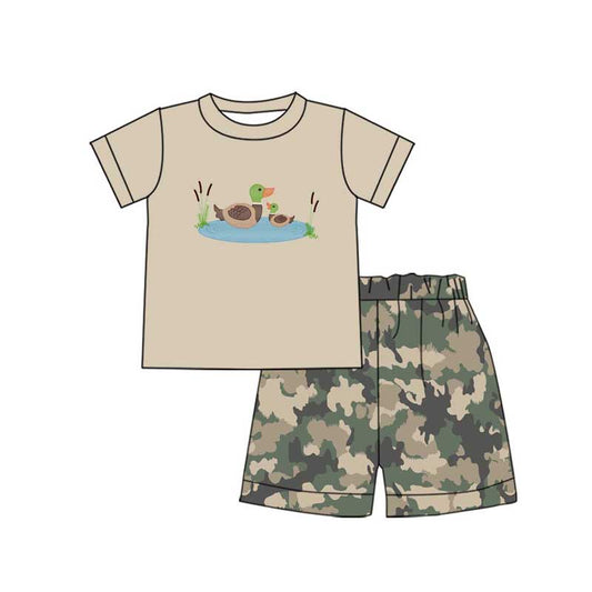 Baby Boys Cute Ducks Tee Shirts Camo Shorts Clothing Sets Preorder