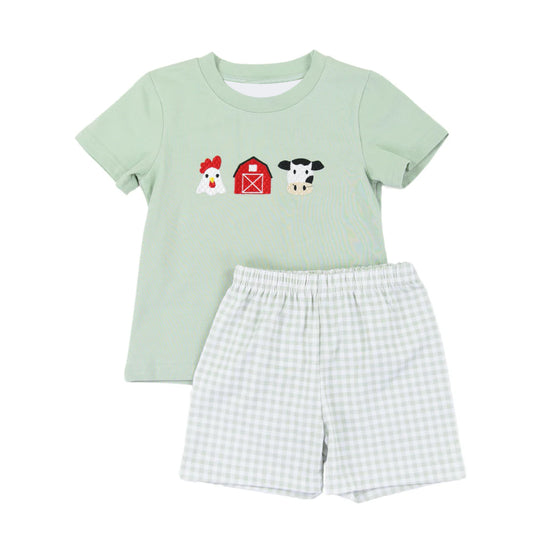 Baby Boys Farm House Cow Shirts Shorts Clothes Sets Preorder