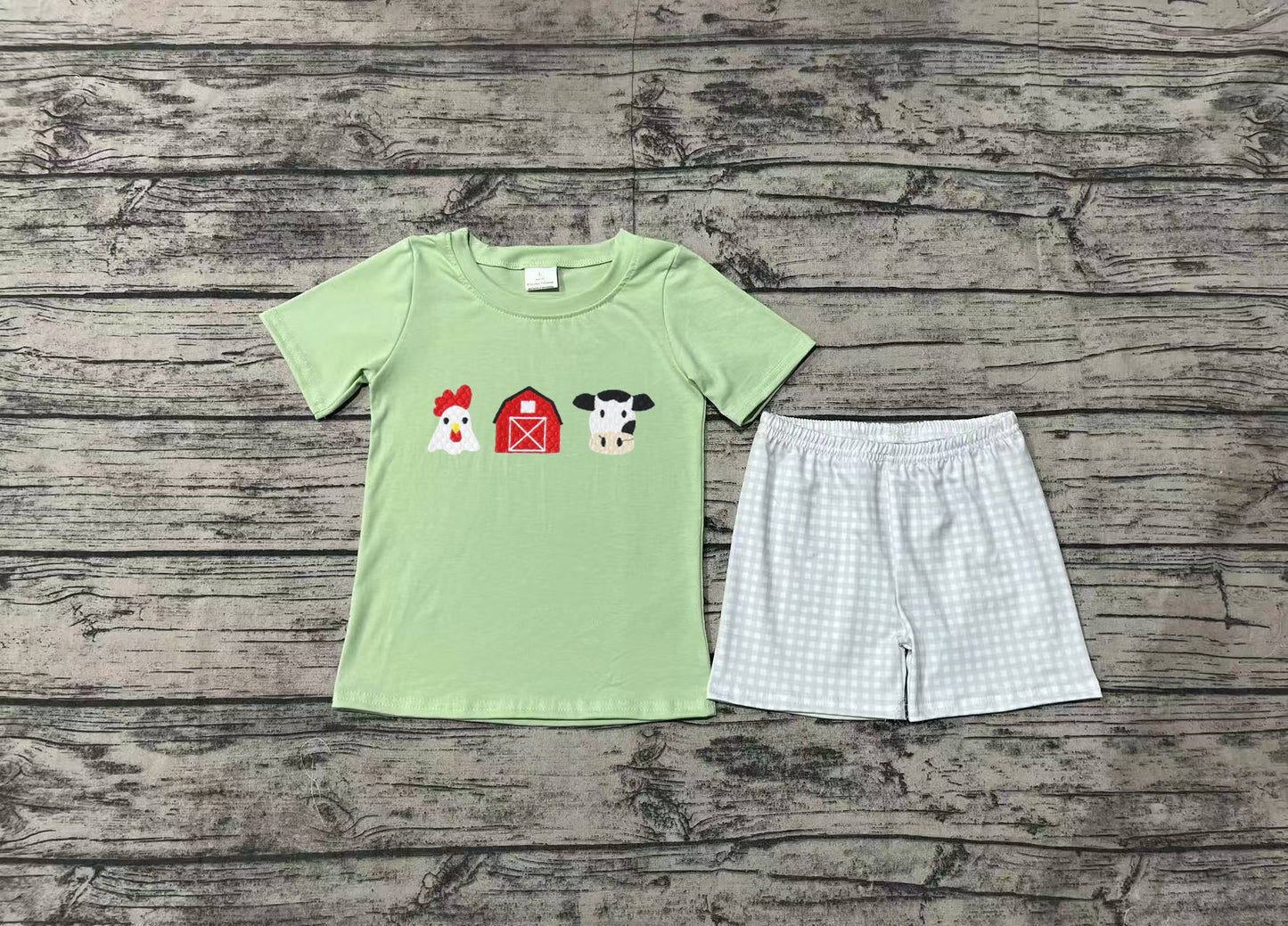 Baby Boys Farm House Cow Shirts Shorts Clothes Sets Preorder