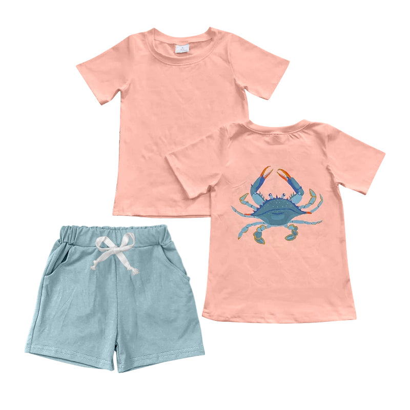 Baby Boys Crab Shirts Summer Shorts Clothes Sets Preorder