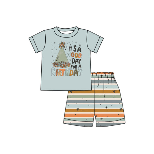 Baby Boys Birthday Hats Tee Shirts Shorts Clothes Sets Preorder