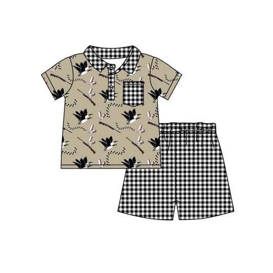 Baby Boys Hunting Mallard Ducks Pocket Tee Shirt Shorts Clothes Sets Preorder