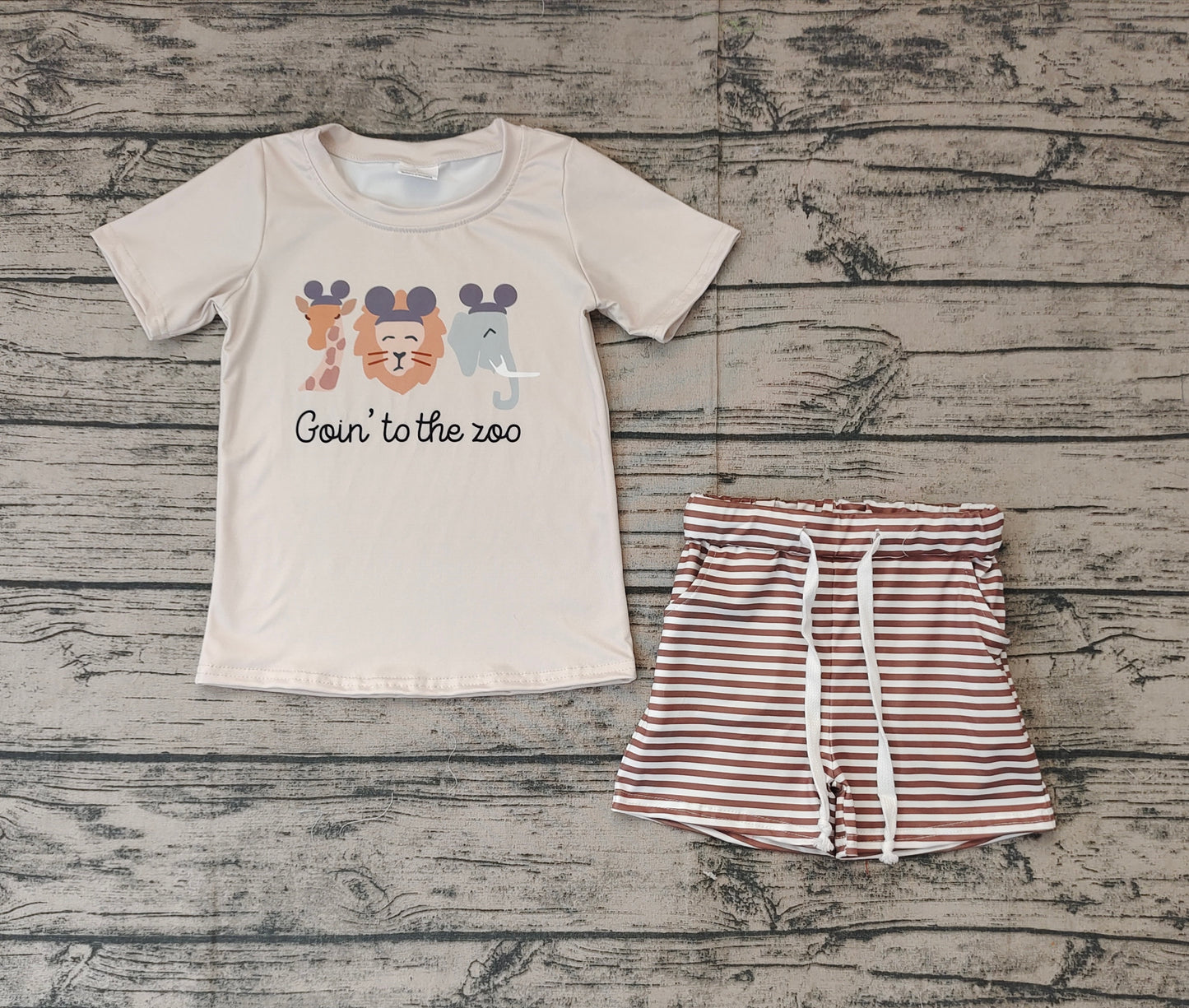 Baby Boys Go To The Zoo Animal Tee Shirt Shorts Clothes Sets