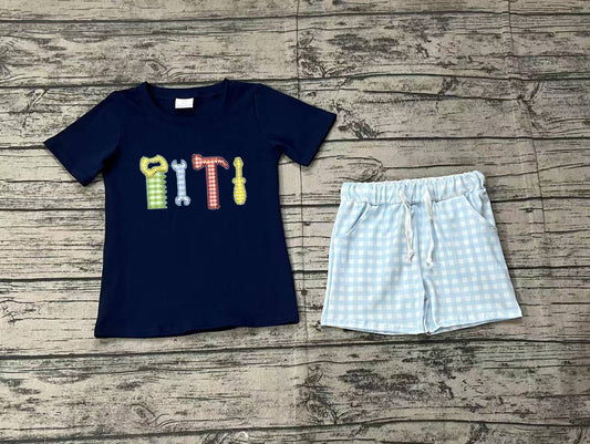 Baby Boys Tools Shirt Checkered Shorts Clothes Sets Preorder