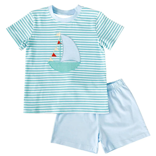 Baby Boys Stripes Boat Shirt Shorts Clothes Sets Preorder