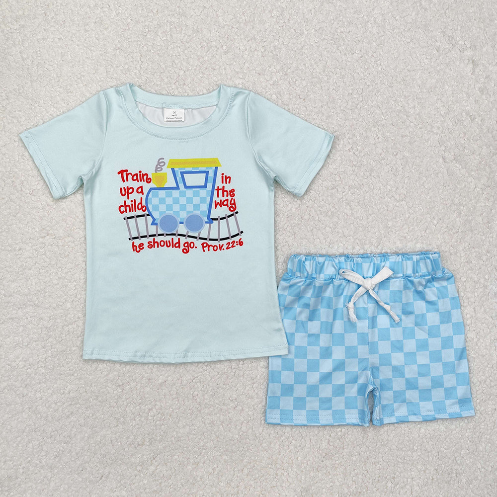 Sibling Boys Baby Girls Train Top Shorts Outfits Clothes Sets