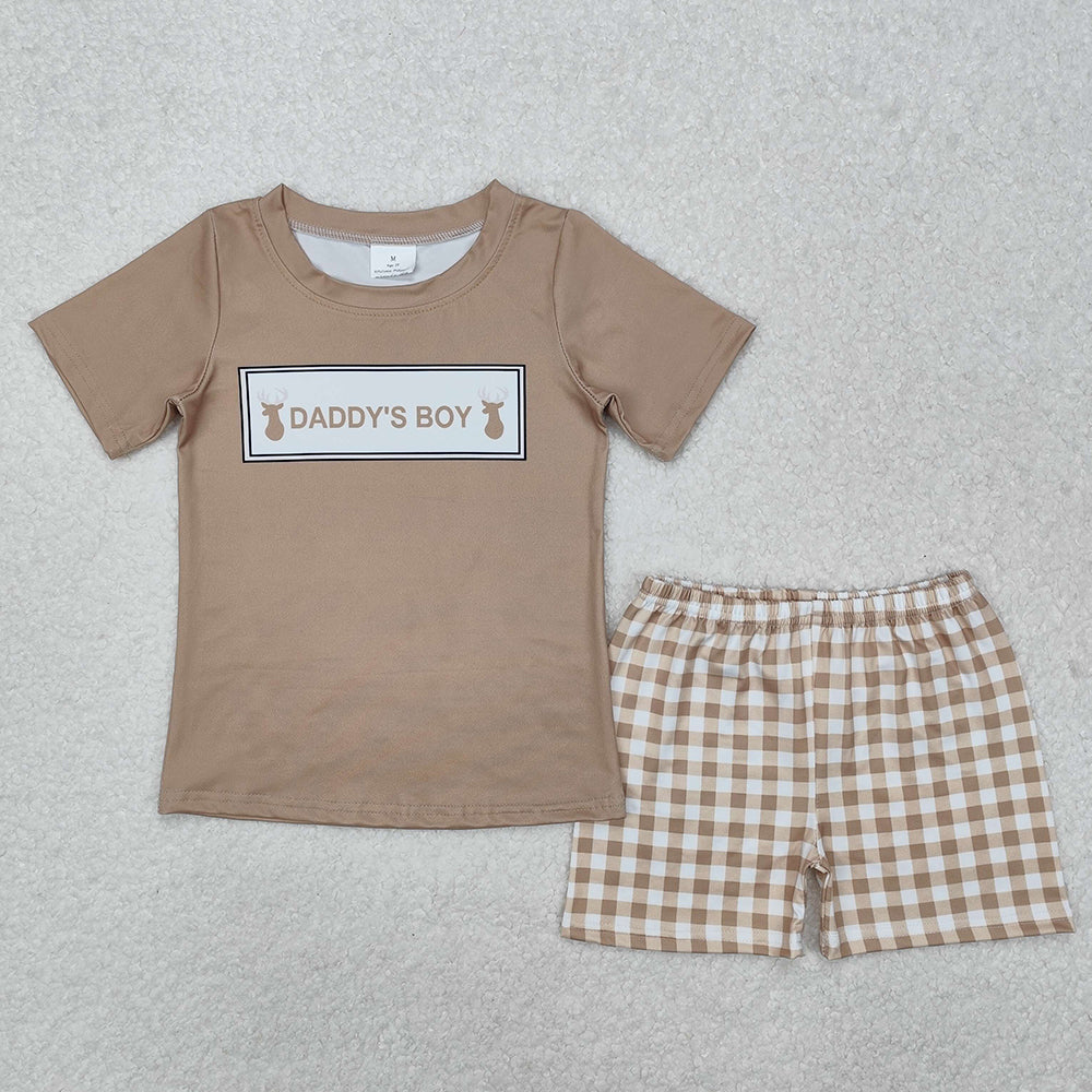 Sibling Boys Baby Girls Daddy's Girl Deers Checkered Sister Brother Suits